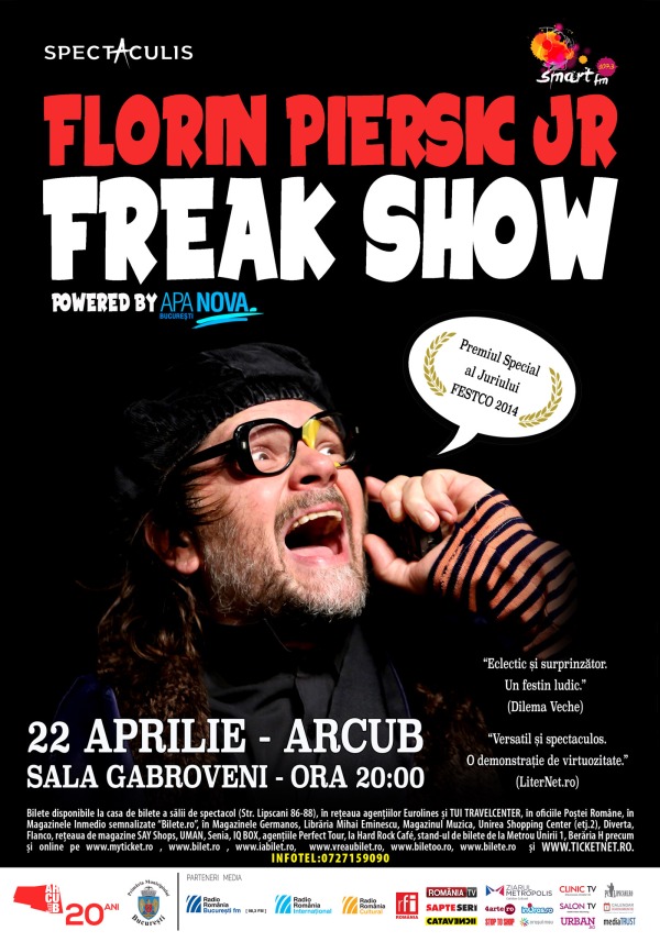 Freak Show, cu Florin Piersic JR la ARCUB- Afis