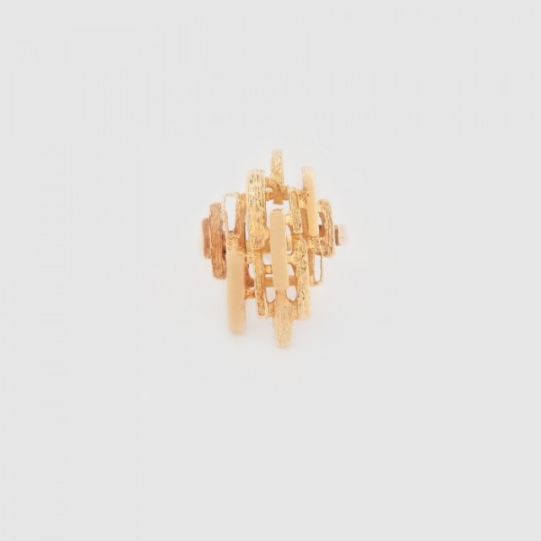 Interesant inel din aur, decorat în maniera post-Deco